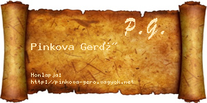 Pinkova Gerő névjegykártya